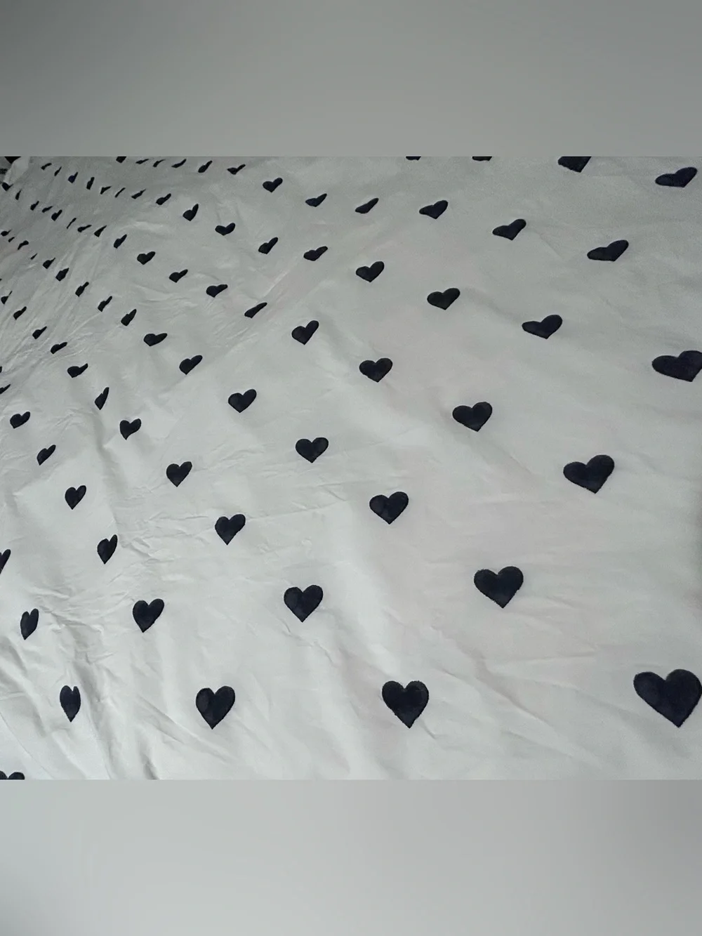 Pottery Barn Teen Emily & Meritt Black Hearts XL Twin Flat Sheet